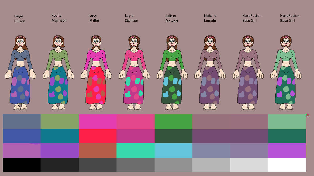 Six girls with two bases, she wears her saree crop by Abbysek on DeviantArt