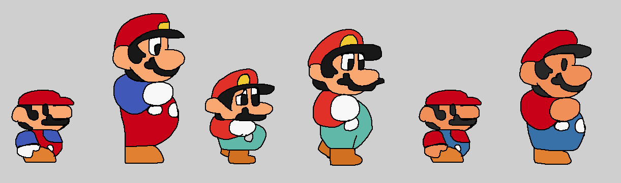 Redrawn SMAS SMB1 SMB2 SMB3 Mario by Abbysek on DeviantArt