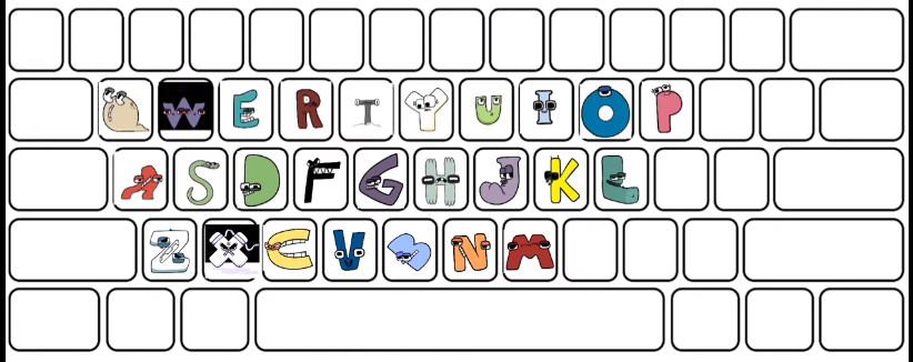 Alphabet lore keyboard EGVQKR clip 