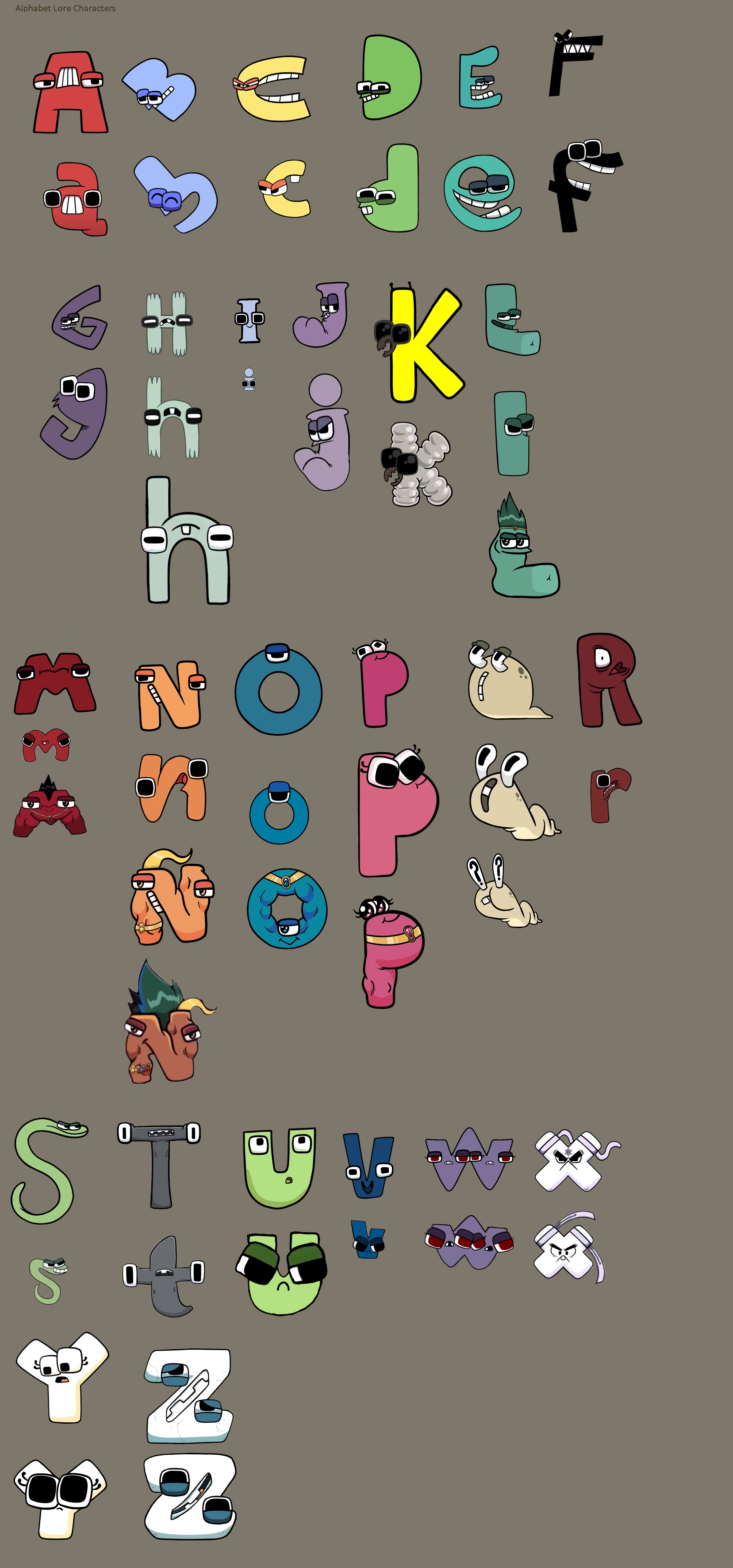 A-G Alphabet lore Characters from BrickLink Studio