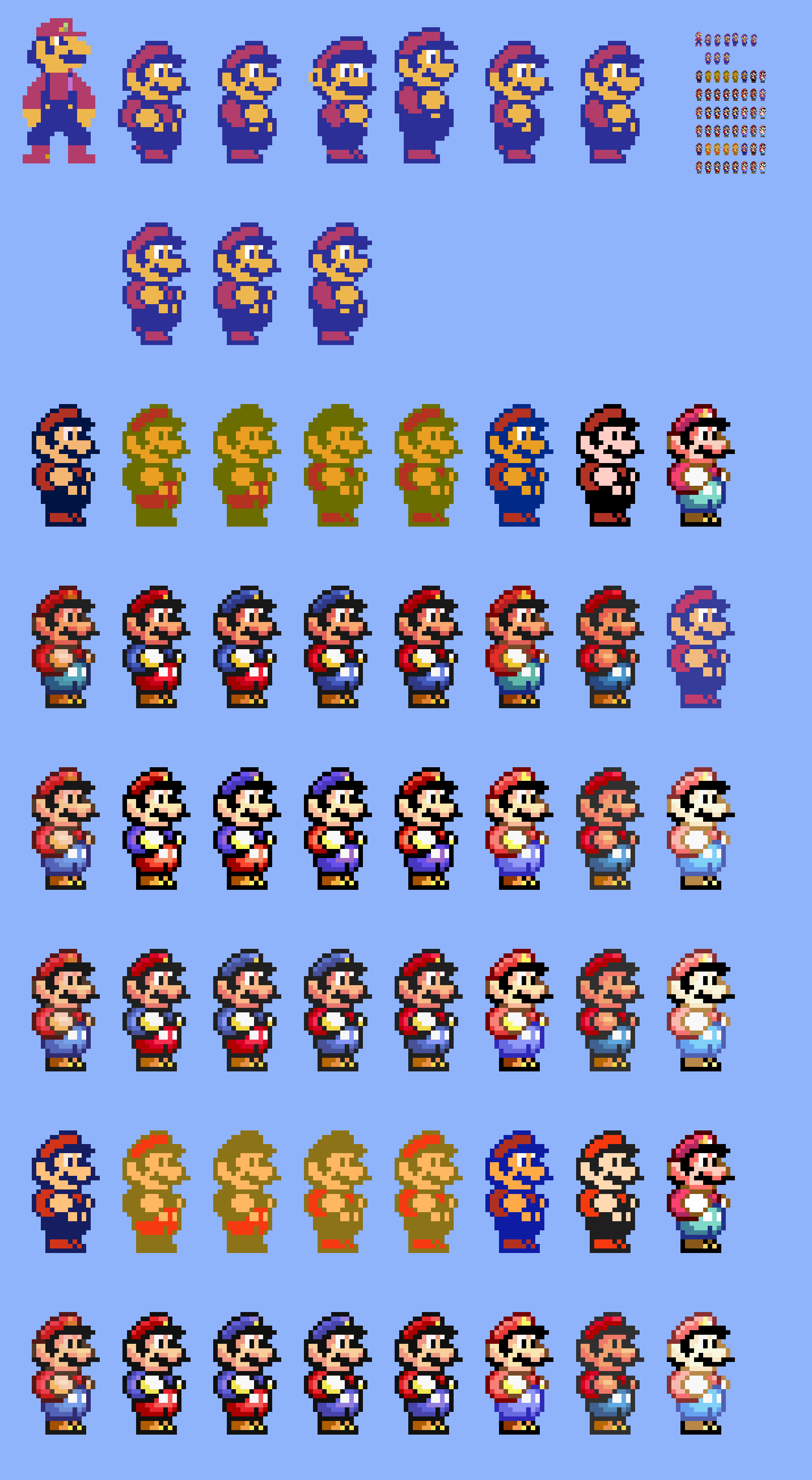 Smb3 Characters 10x Combined SMB2 SMB3 Mario Sprite by Abbysek on DeviantArt