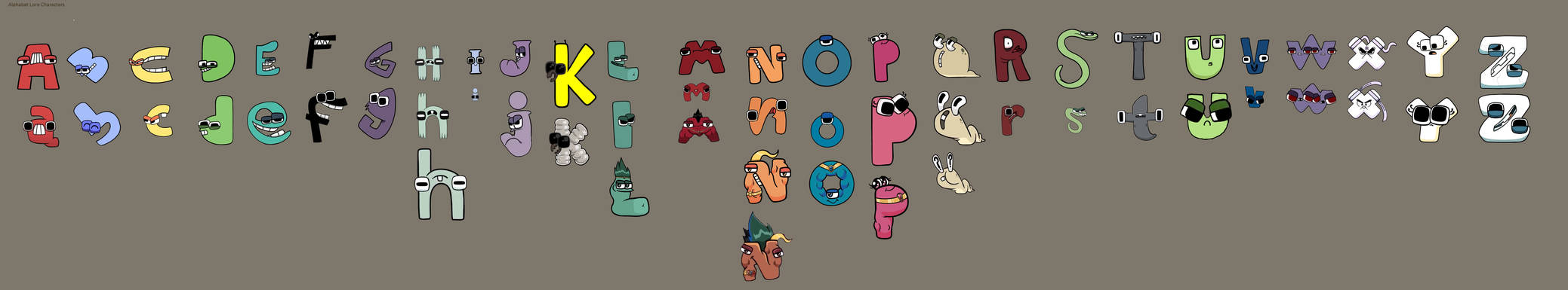 Alphabet Lore Characters New 2 V2 by Abbysek on DeviantArt