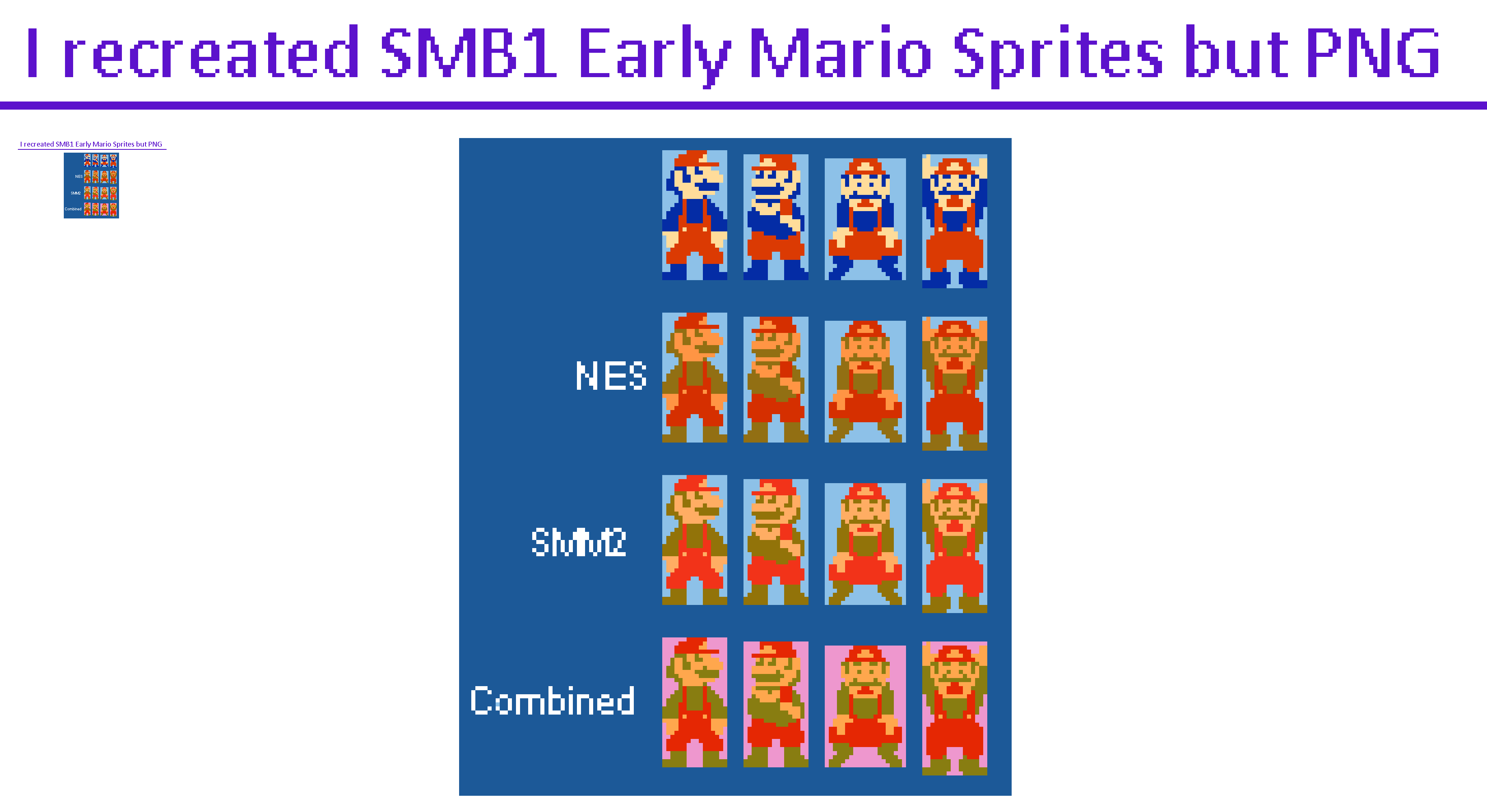 10x I recreated SMB1 Early Mario Sprites but PNG by Abbysek on DeviantArt