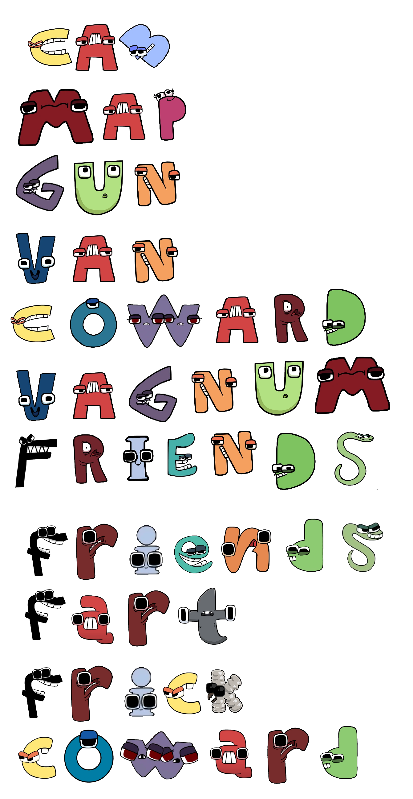 Alphabet Lore F and friends in 2023