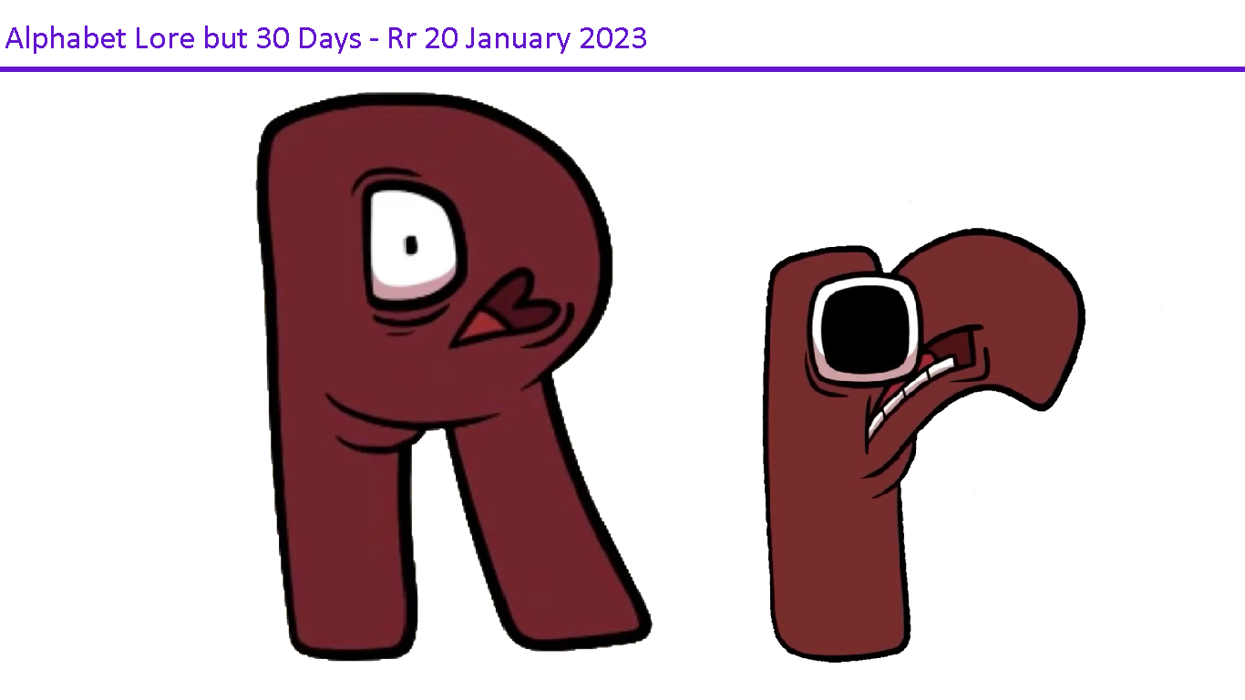 Alphabet Lore But R Alphabet Lore but 30 Days - Rr 20 January 2023 by Abbysek on DeviantArt