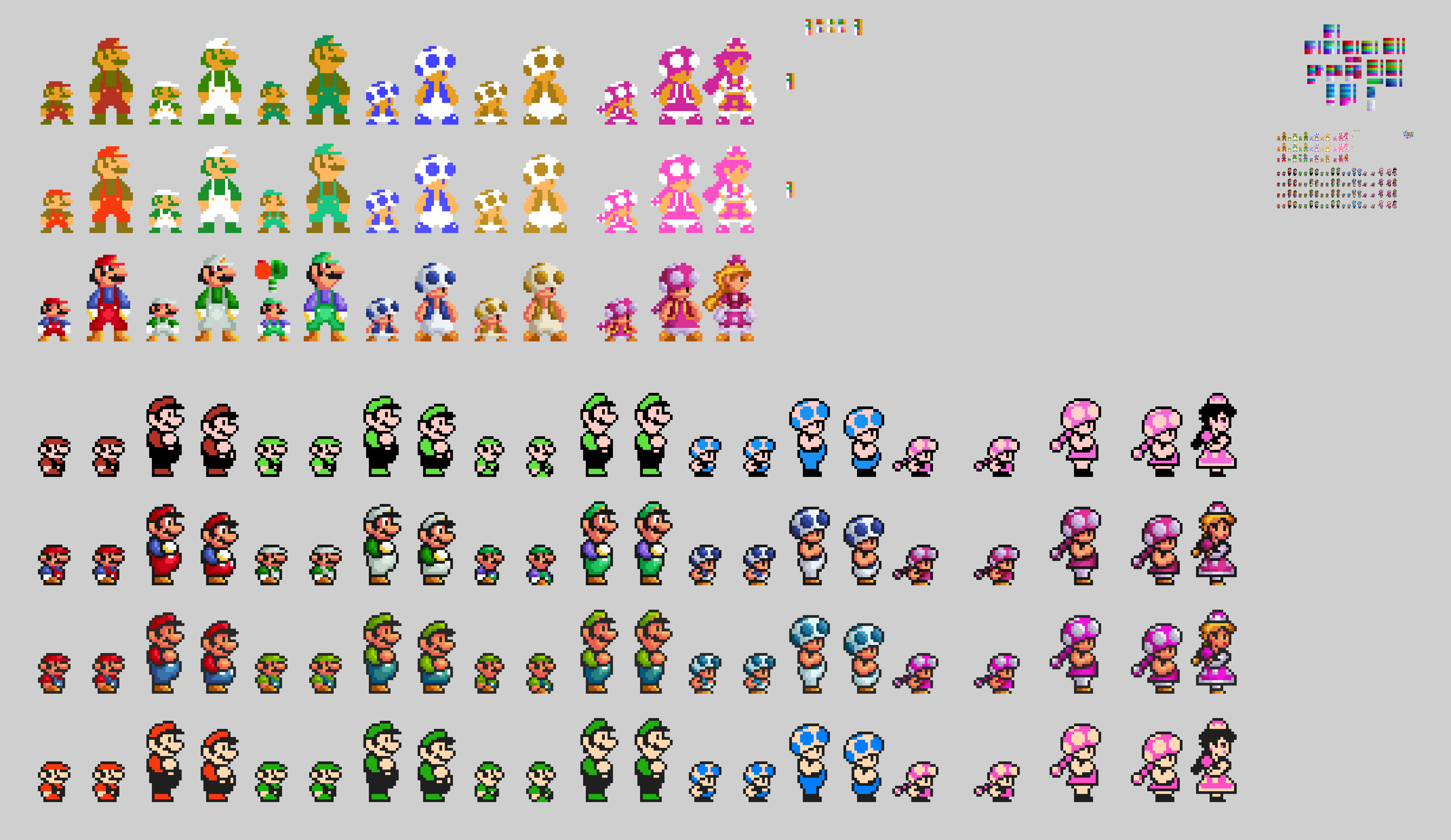 Small Sprite Code 10x SMB1 SMB2 SMB3 Mario and Luigi Idle Sprites by Abbysek on DeviantArt