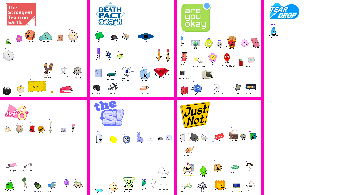 Bfdi All Contestants Pack Part 1 - Bfb - Sticker