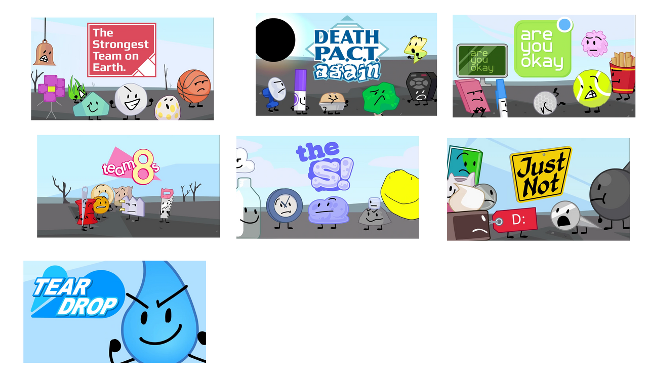 7 BFDI TPOT Teams by Abbysek on DeviantArt