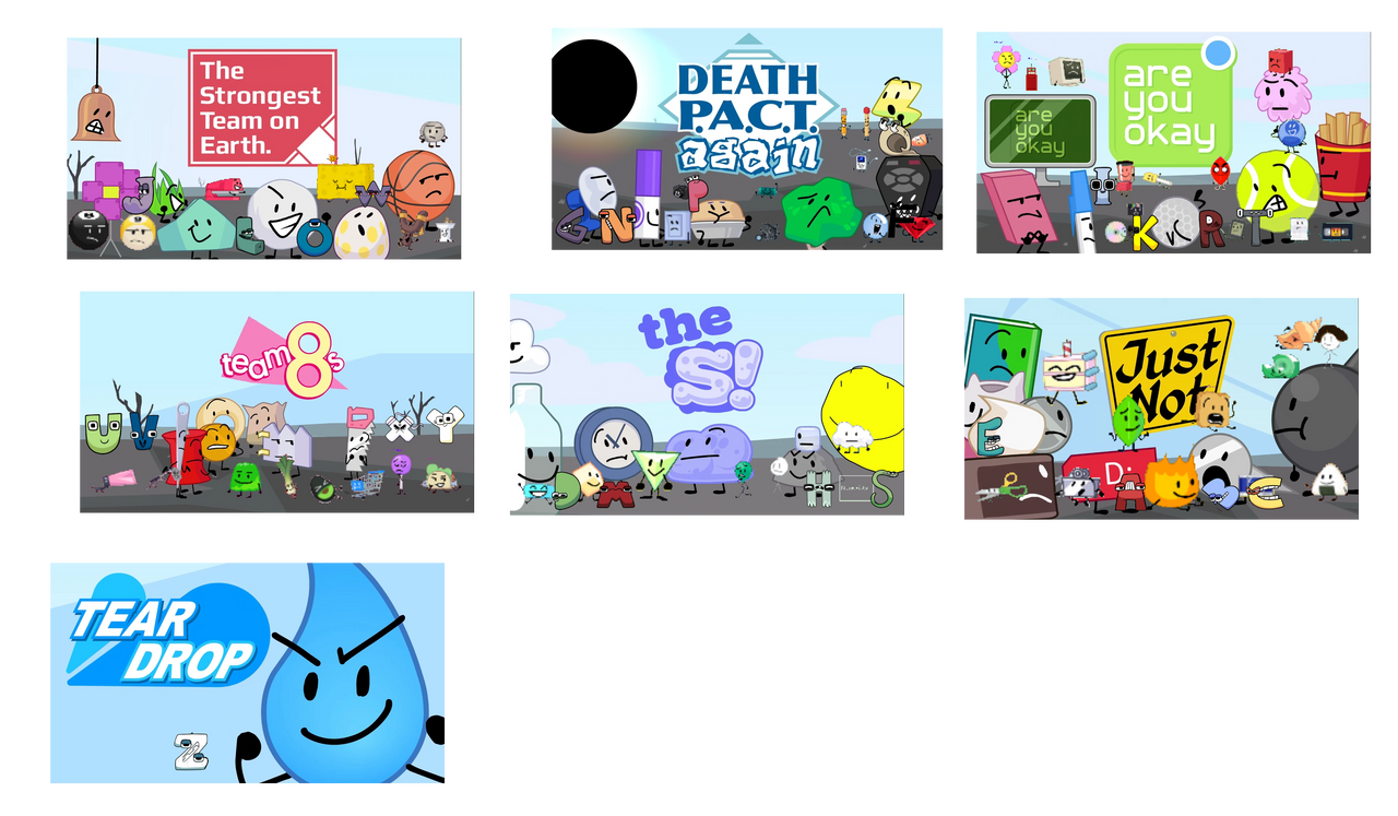 7 BFDI TPOT Teams but 100 Contestants and Alphabet by Abbysek on DeviantArt