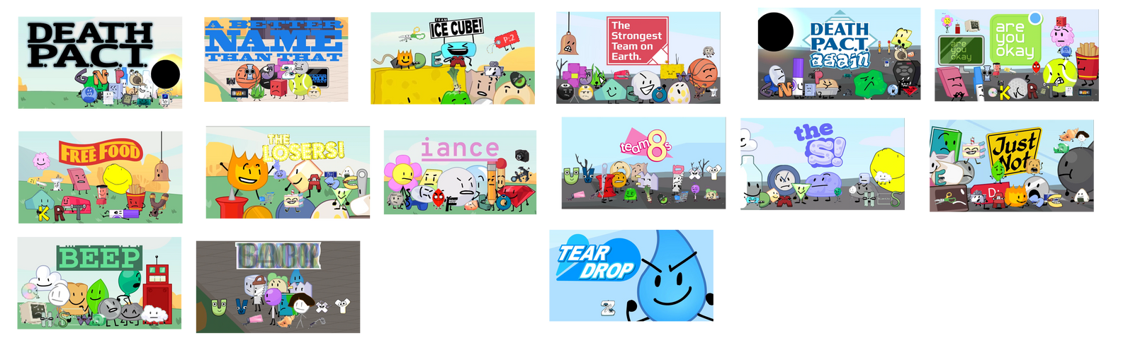 8 BFB Teams and 7 BFDI TPOT Teams but 100 Contesta by Abbysek on DeviantArt