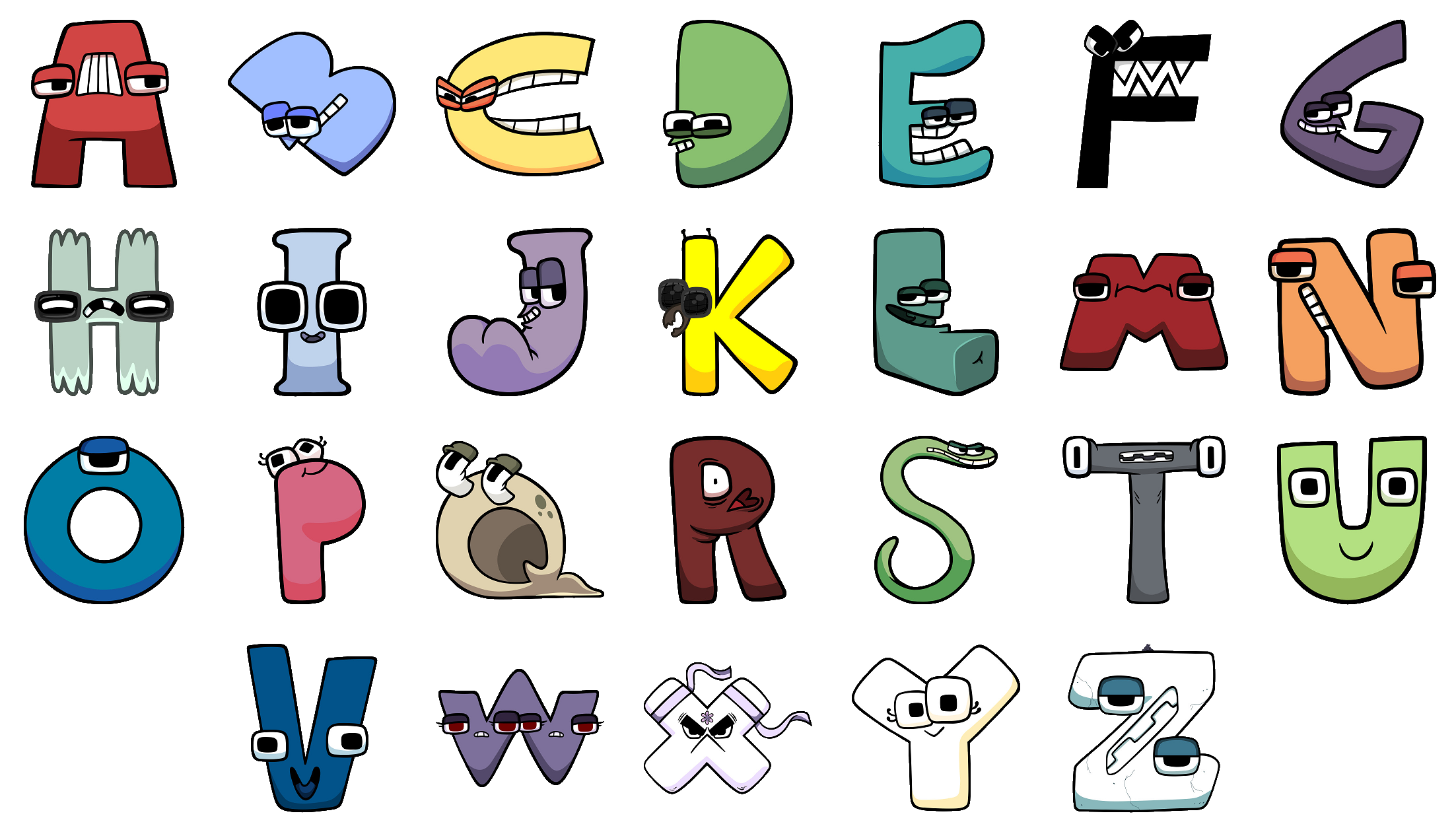 Alphabet Lore Lowercase In Merch Style by aidasanchez0212 on DeviantArt