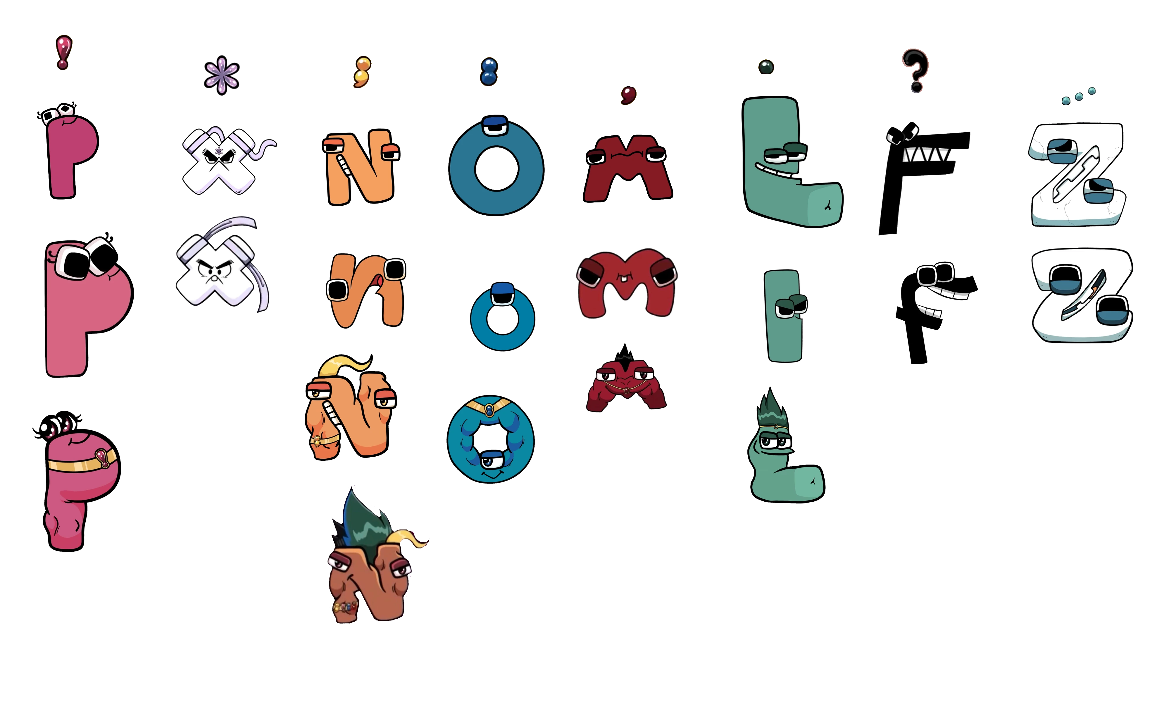 Alphabet Lore LMNOP In WB Style by convbobcat on DeviantArt