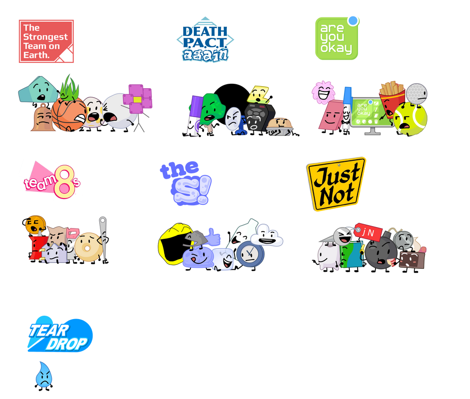 7 BFDI TPOT Teams by Abbysek on DeviantArt