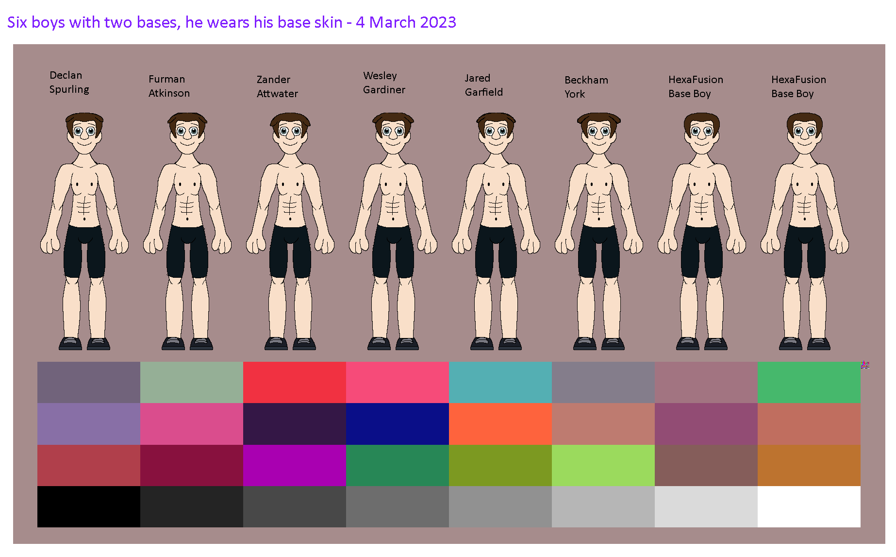 Boya Base 6 boys, 2 bases, black shorts - Apr 4, 2023. by Abbysek on DeviantArt