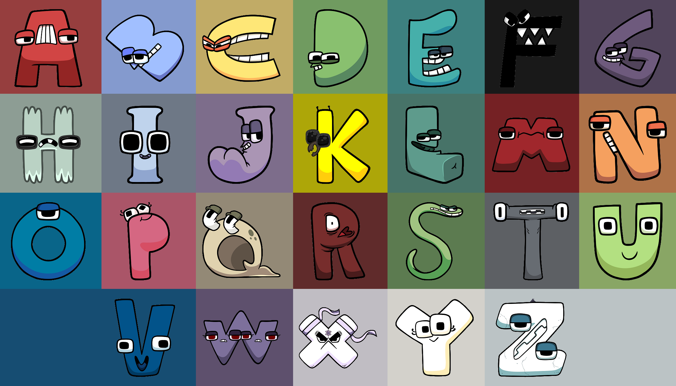 Alphabet Lore in BFB Teams by TheSuperherowhois15 on DeviantArt