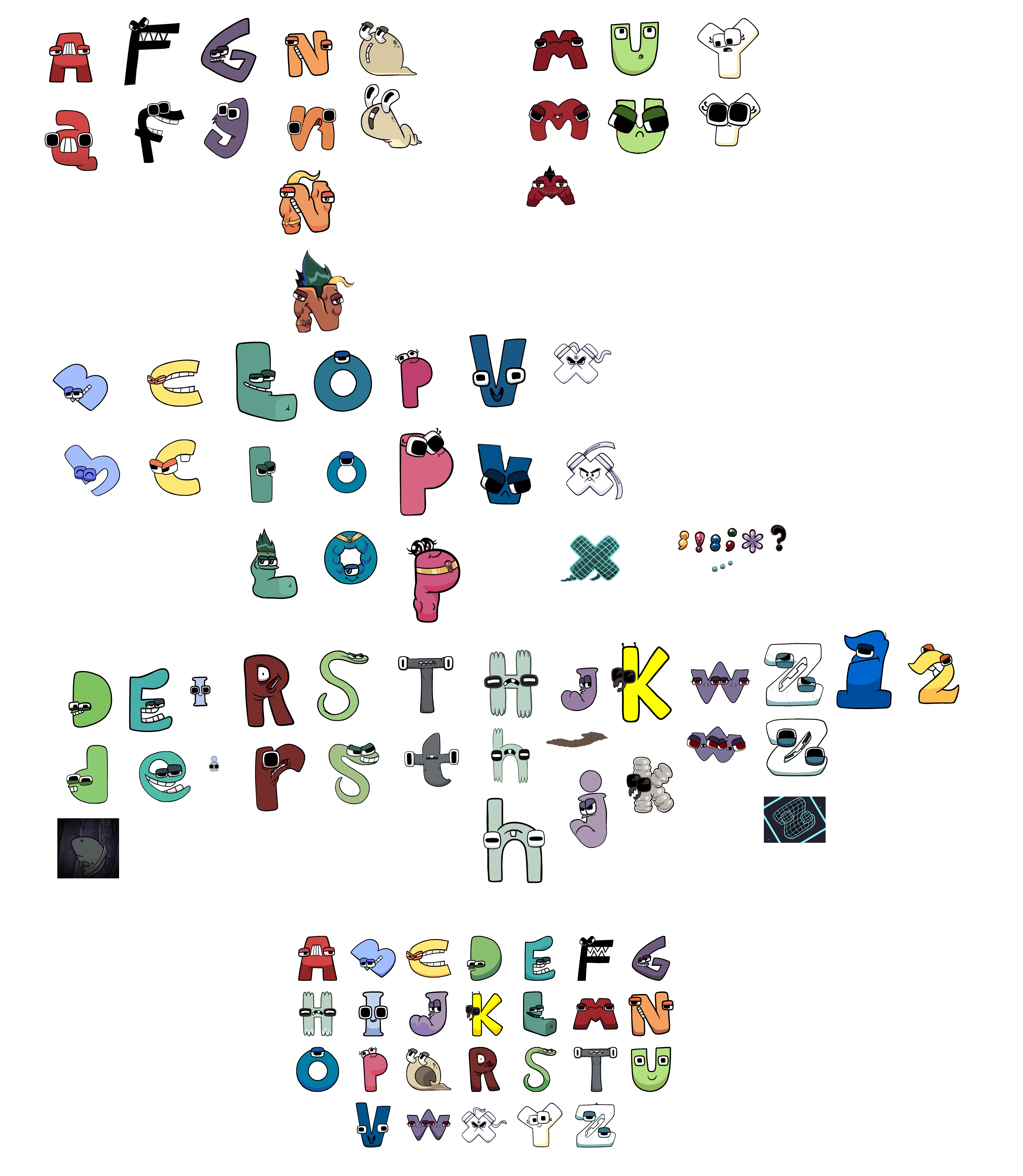 Fusions Alphabet Lore Letter Characters by Abbysek on DeviantArt