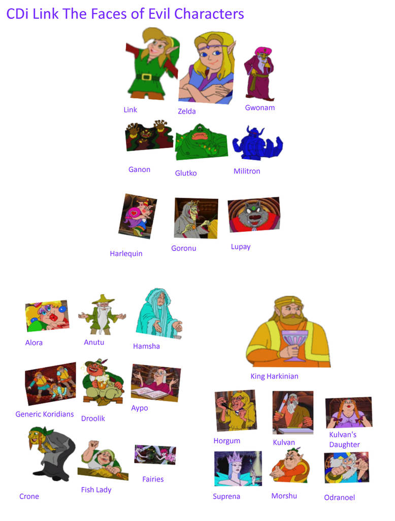Evil Character Examples CDi Link The Faces of Evil Characters by Abbysek on DeviantArt
