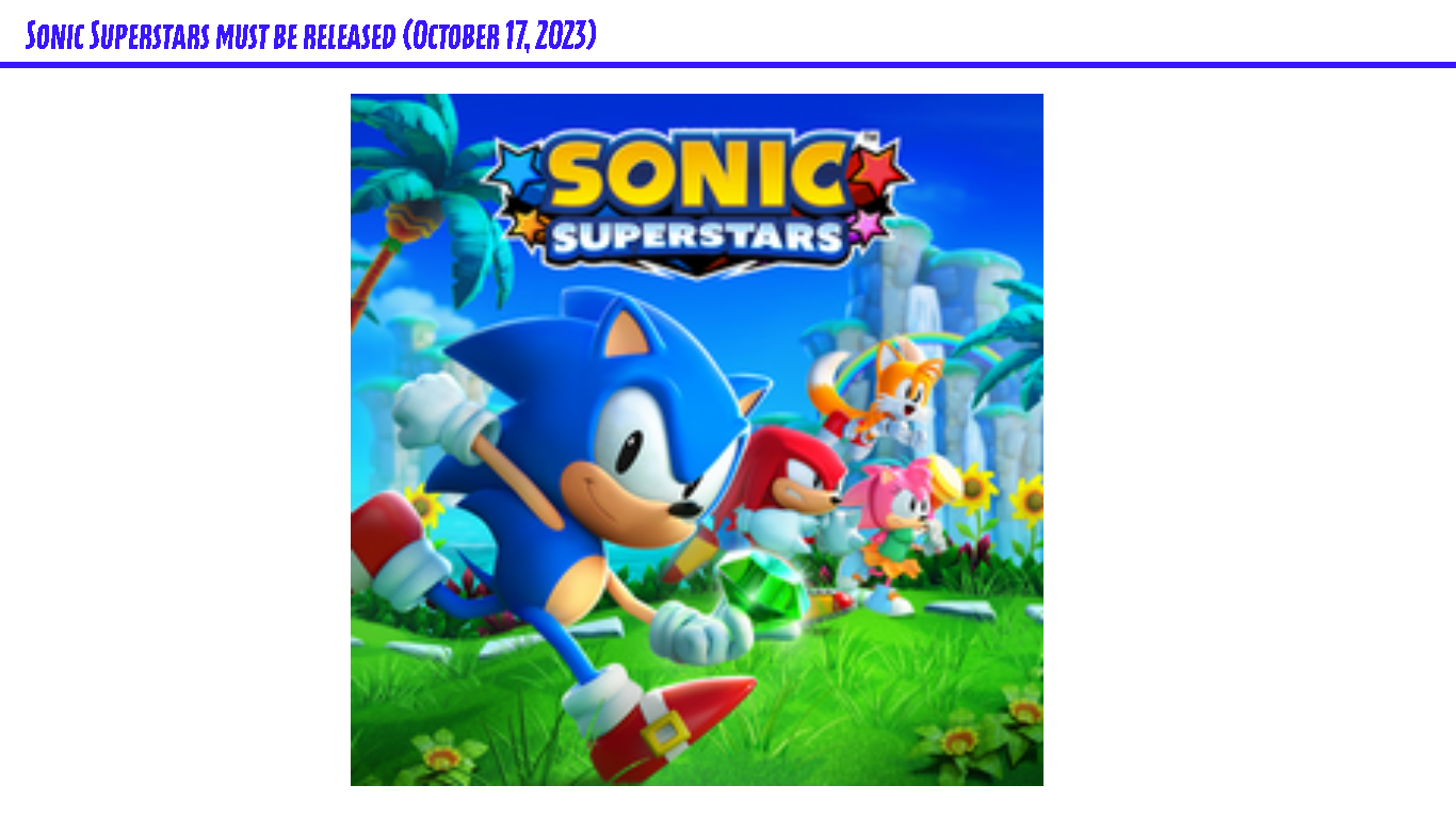 Sonic Superstars gets October release date, Sonic Frontiers' The