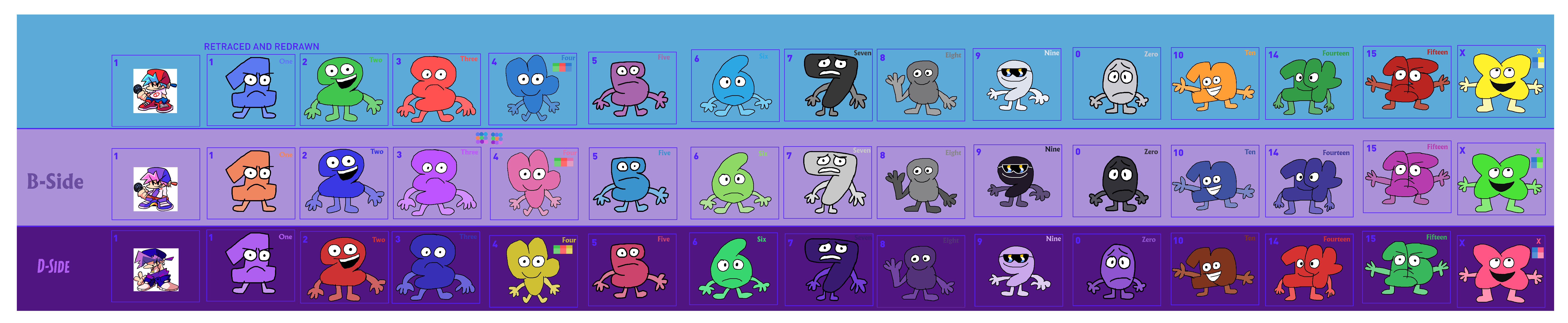 Bfdi Numbers Color Code Battle For Dream Island - Algebralian Numbers with by Abbysek on DeviantArt