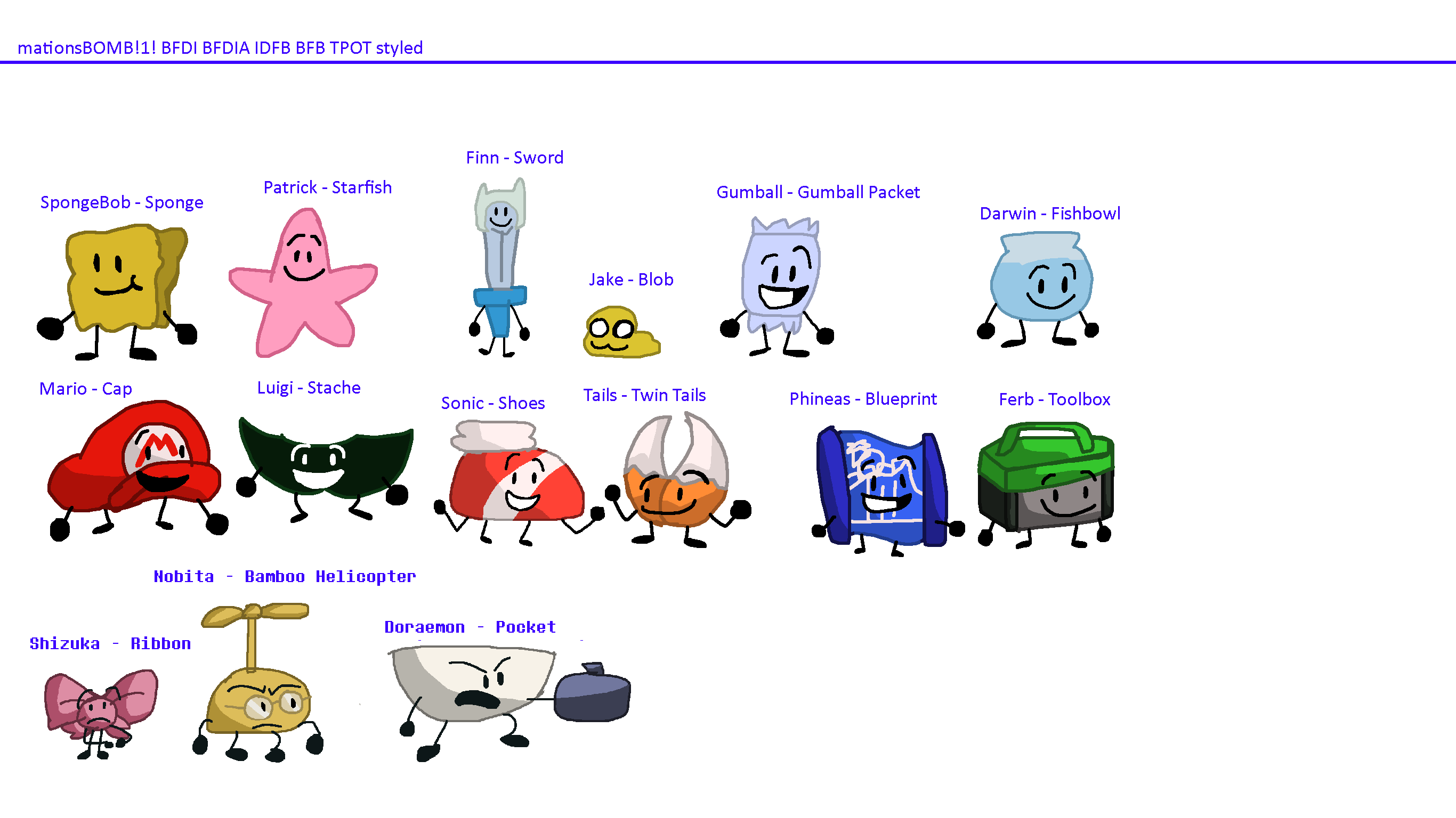 mationsBOMB!1! BFDI BFDIA IDFB BFB TPOT styled 2 by Abbysek on DeviantArt