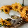 Tea and sunflowers