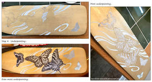 WIP3 - On Golden Wings - Painted Canoe Paddle