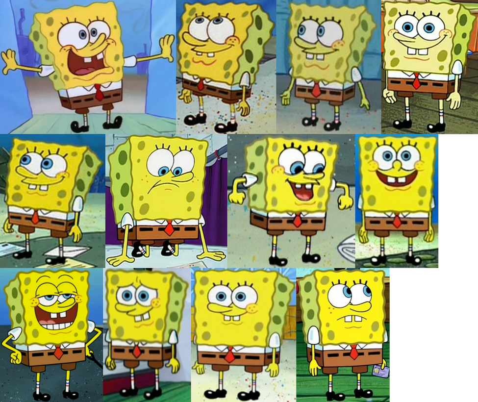 Spongebob Model Rotation All SpongeBob Models (Season One - Season Nine) by CSyde65 on DeviantArt