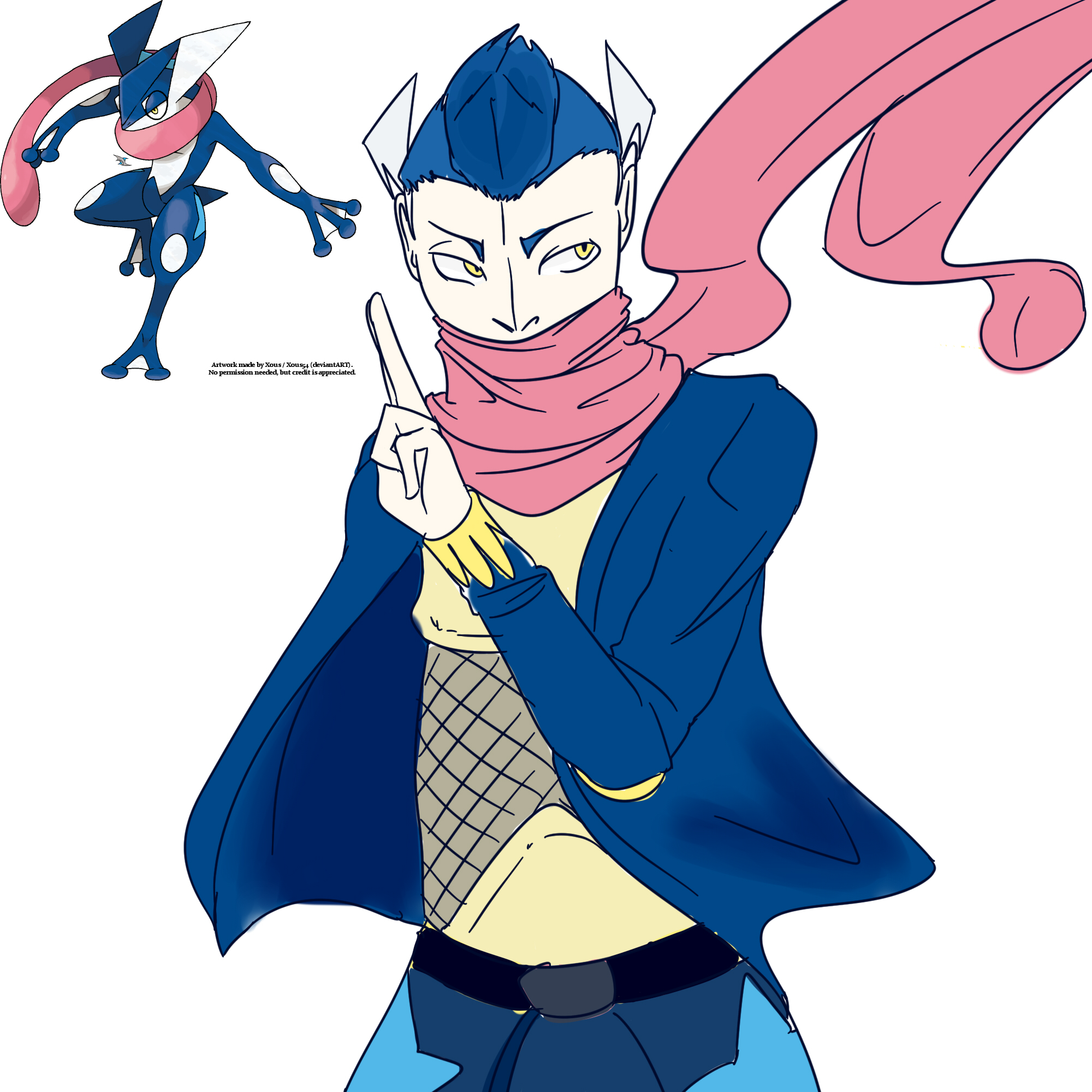 Humanized Greninja Sketch