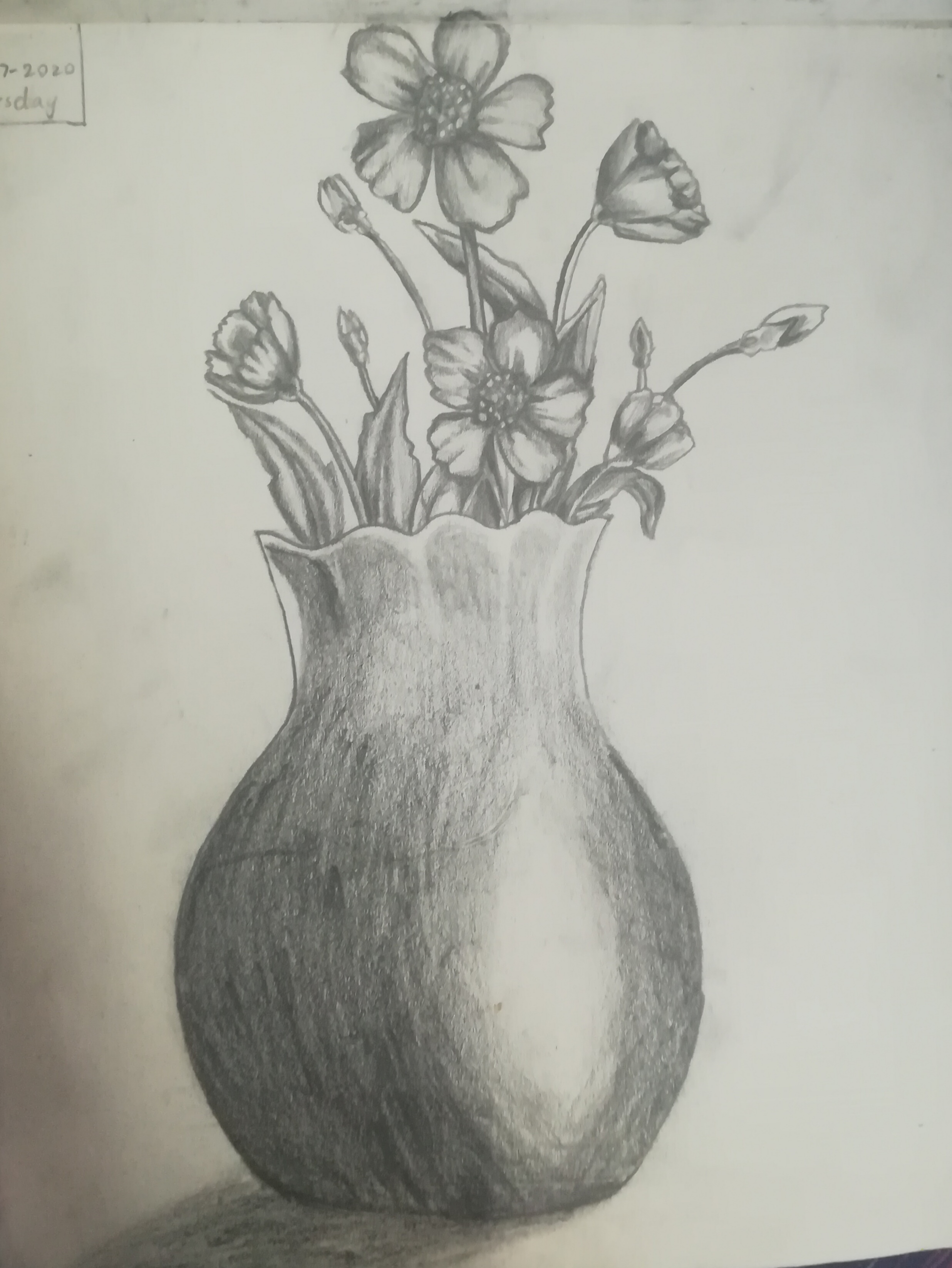 Flower Vase Pencil Shading By