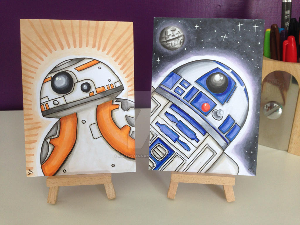 BB-8 and R2-D2 by kirstyhannam on DeviantArt