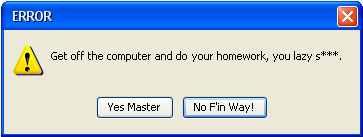 Homework Error Message