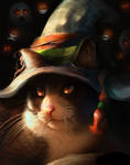 Cat at Halloween by scandalouscombo