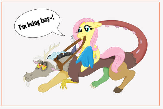 Discord and Fluttershy: Laziness