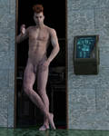 Male Nude in Doorway by JoswanKodaigo