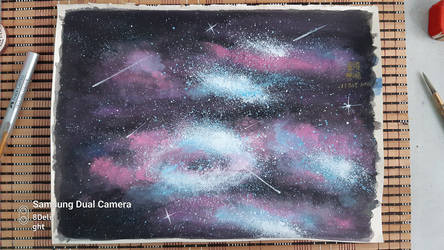 Galaxy Milky way Painting Poster Water Color WIP s