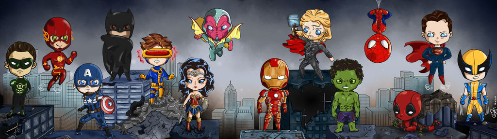 wallpaper dual screen marvel vs dc