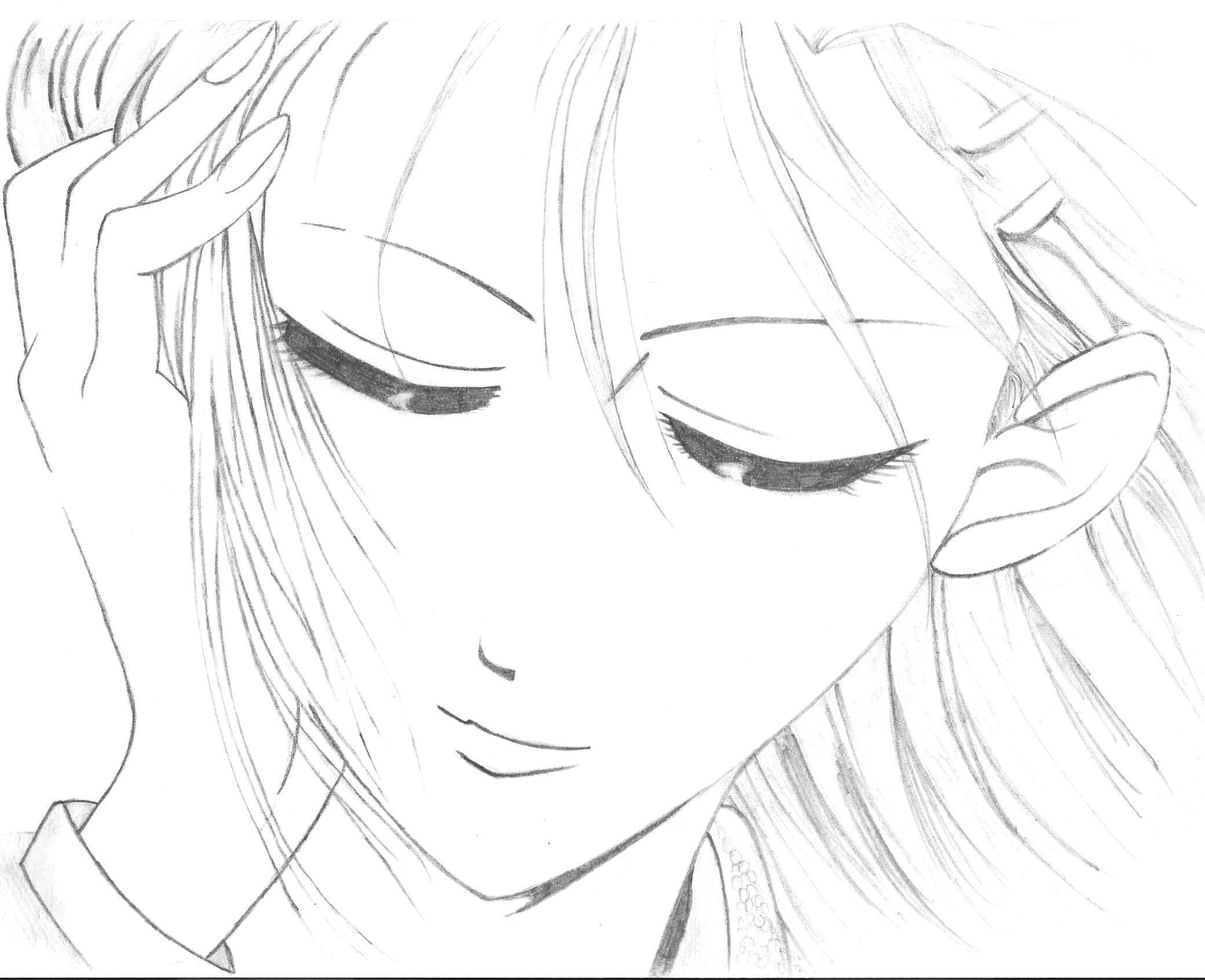 Sad Anime Girl Pencil Sketch