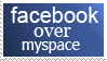 facebook over myspace stamp