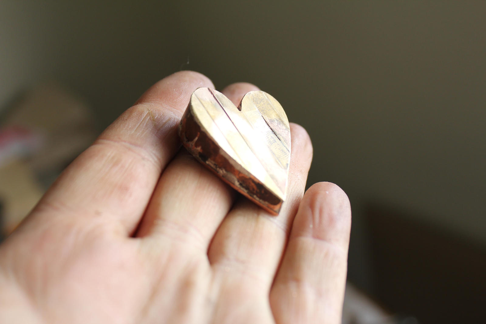 Copper and Brass Heart Box