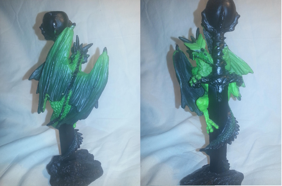 Everfree dragon candlestick holder statue WiP