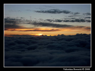 Sunset through clouds