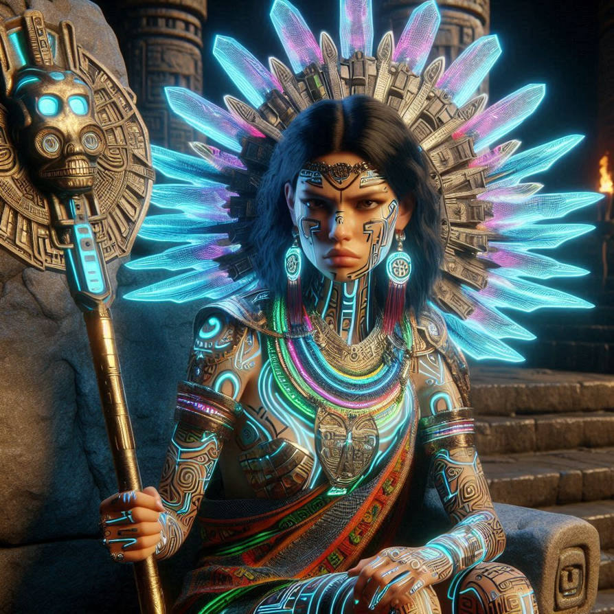 Aztec Queenz Futuristic Aztec Queen by Cousture on DeviantArt