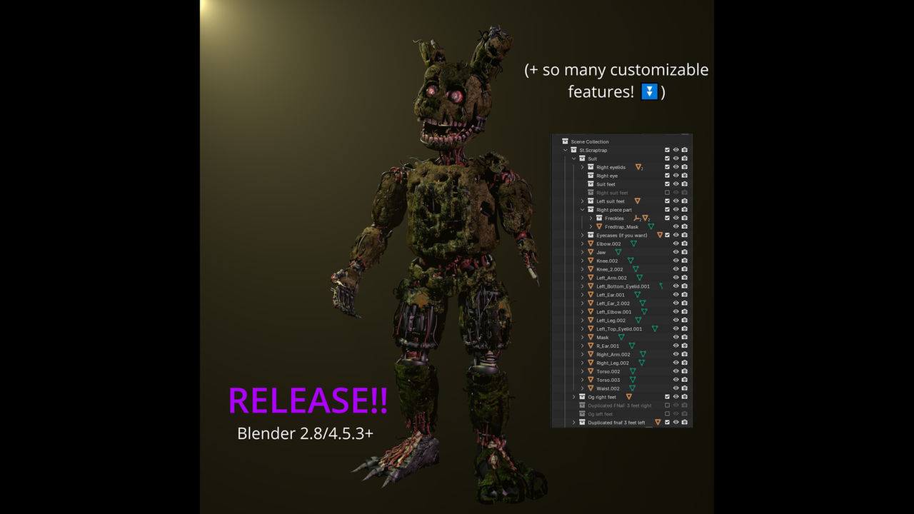 Springreg Spring Trap (Blender 4.5.3+) Springreg's Scraptrap Release by ItzBlallowRBLX on ...