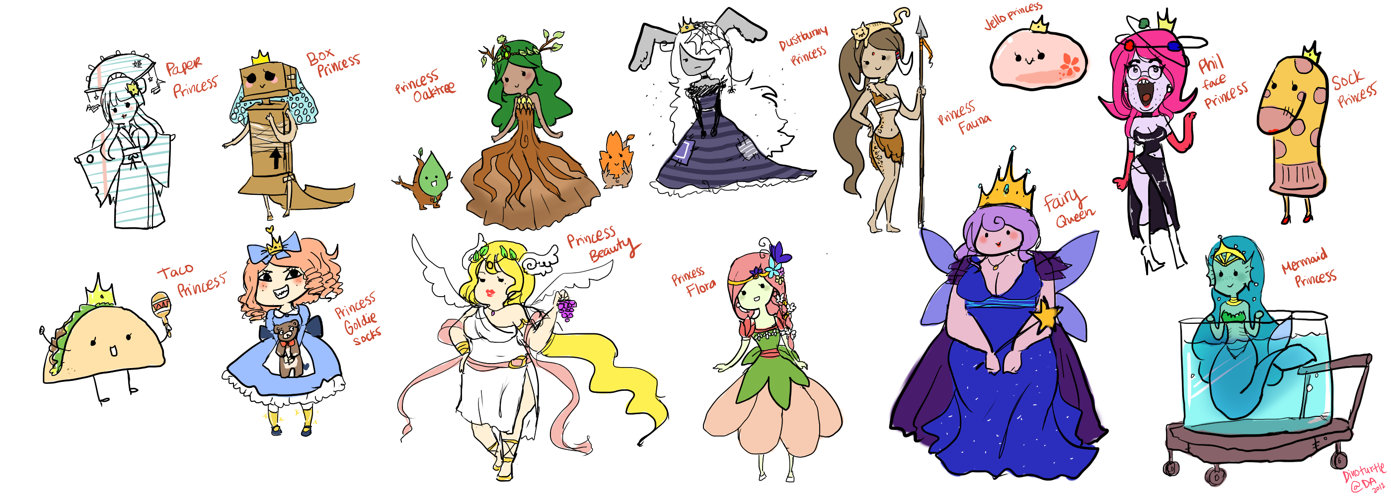 Adventure Time Princesses by DinoTurtle on DeviantArt