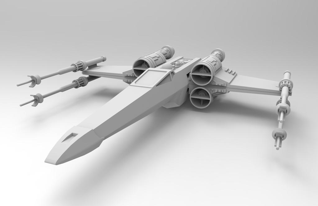 Closed X-Wing Re-render by InvaderHawk on DeviantArt
