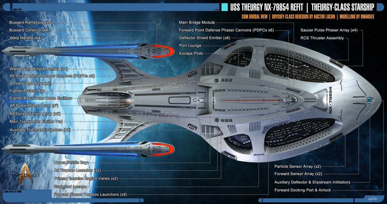 Theurgy-class Starship Schematics | Dorsal View by Auctor-Lucan on ...