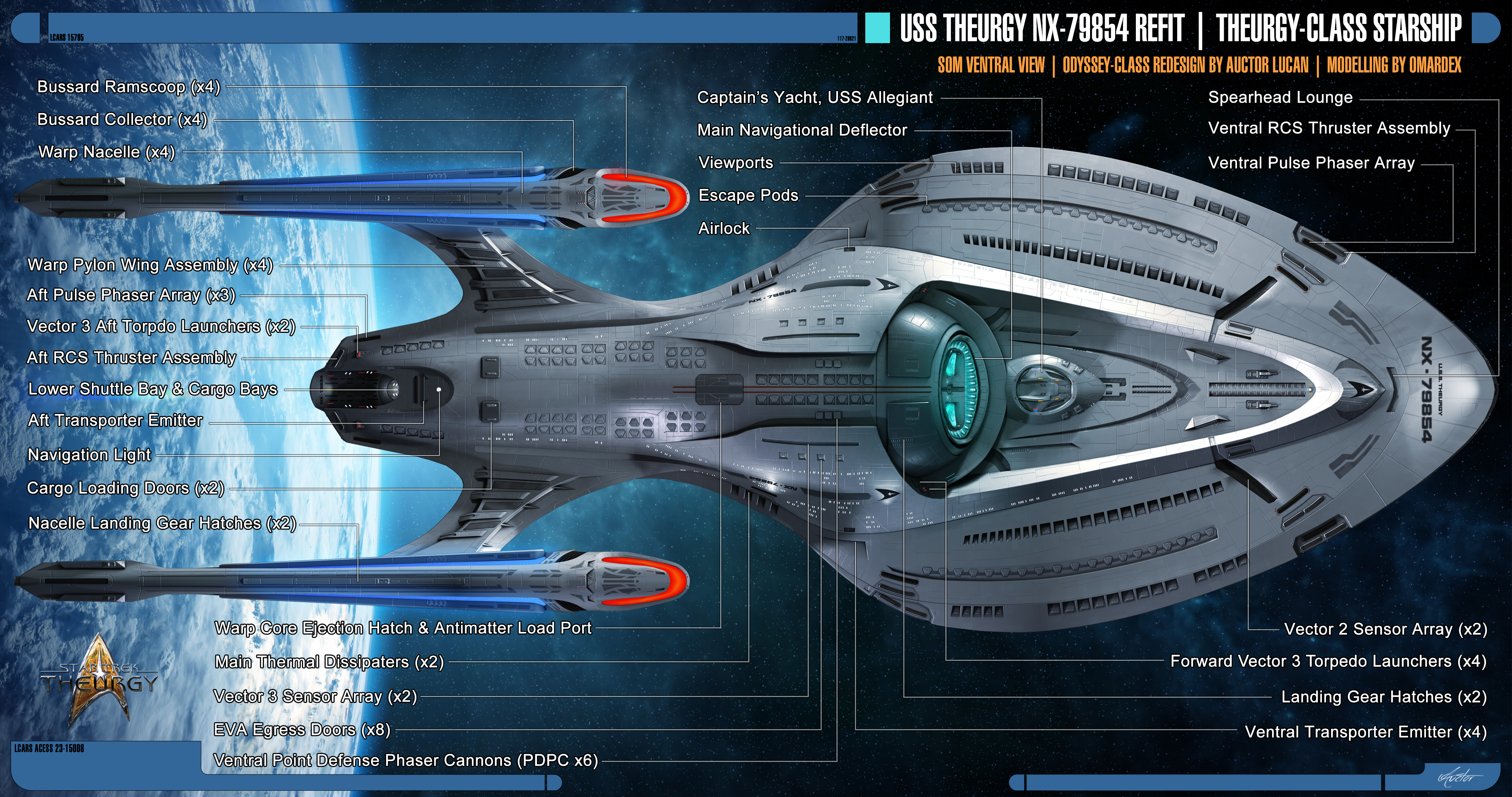 Theurgy-class Starship Schematics | Ventral View