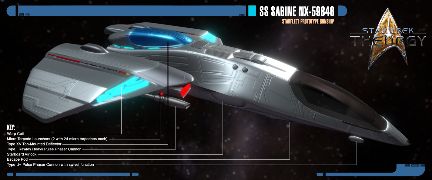 SS Sabine NX-59846 | Prototype Gunship | Sideview