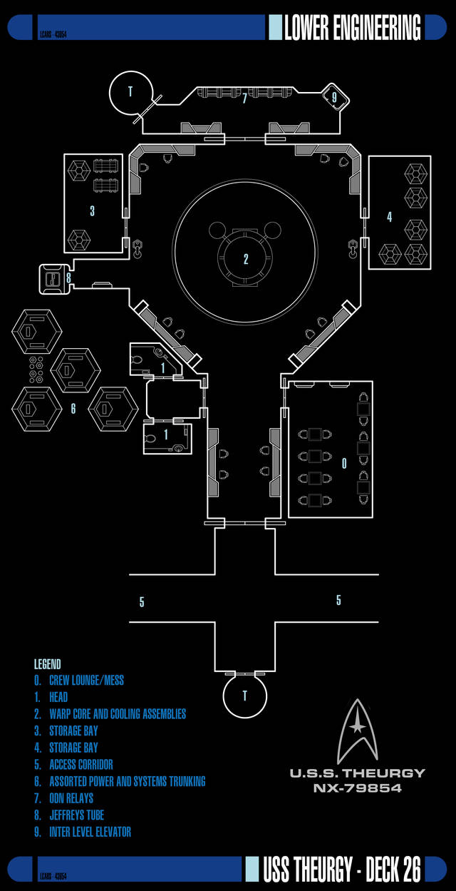 Lower Engineering - Deck 26 | USS Theurgy NX-79854 by Auctor-Lucan