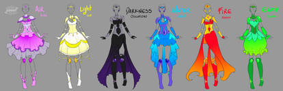 Elemental Magical Girl Armors